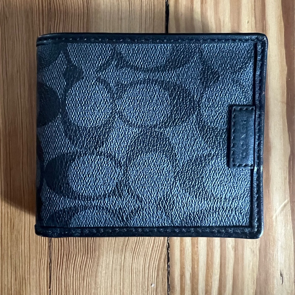 Coach mens bifold wallet signature canvas, never used!